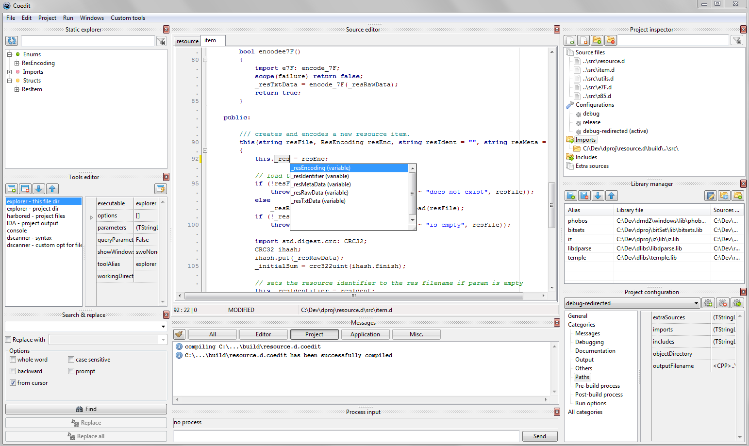 Coedit GUI preview Win screen-cap