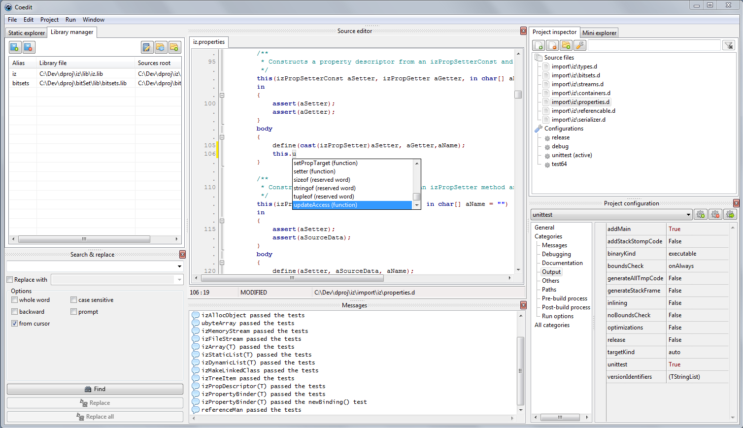 Coedit GUI preview Win screen-cap
